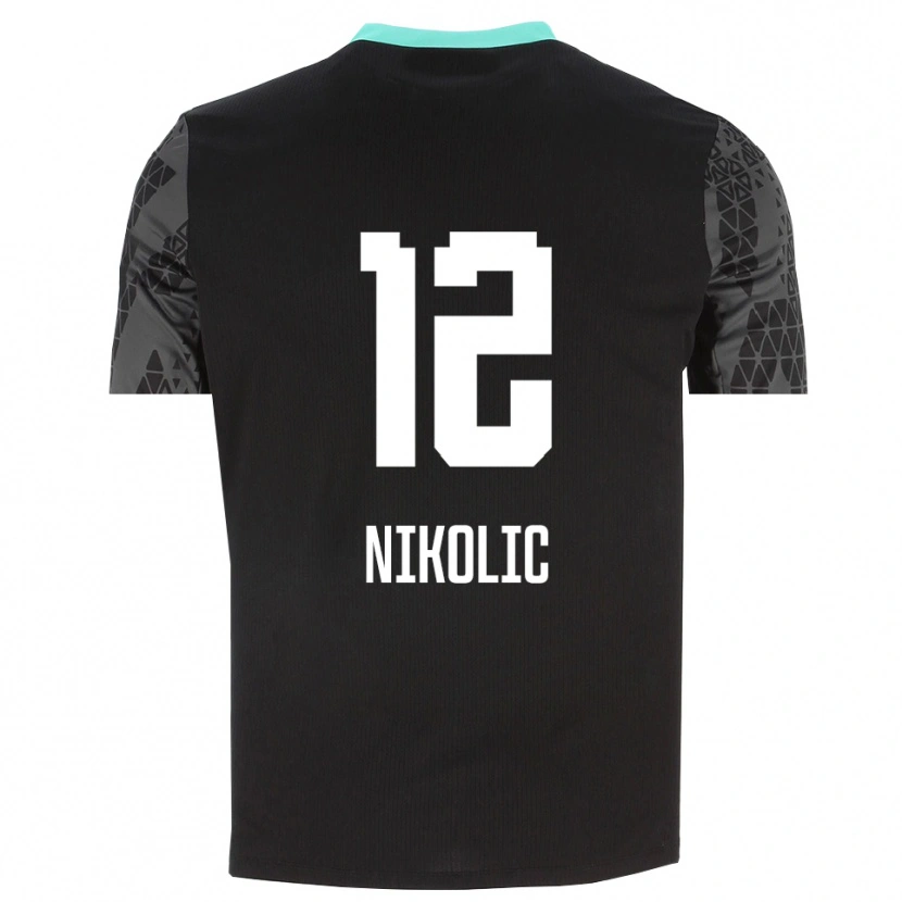 Danxen Kinder Uros Nikolic #12 Trikot Dunkelgrau Schwarz Torwarttrikot 2025/26 Schweiz