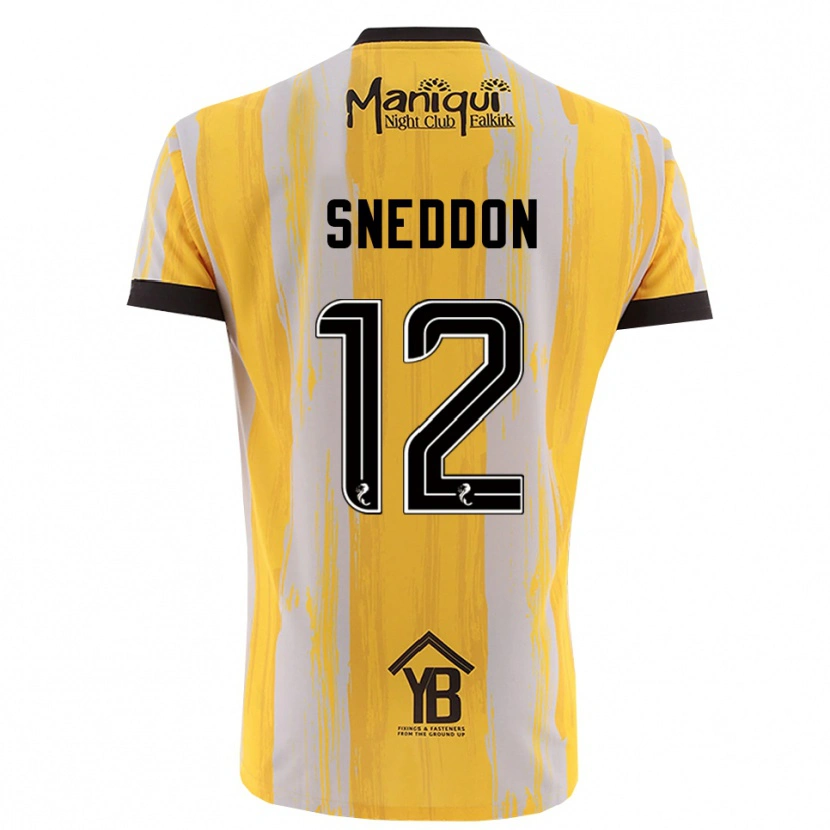 Danxen Kinder Jamie Sneddon #12 Trikot Gelb Schwarz Torwarttrikot 2025/26 Schweiz