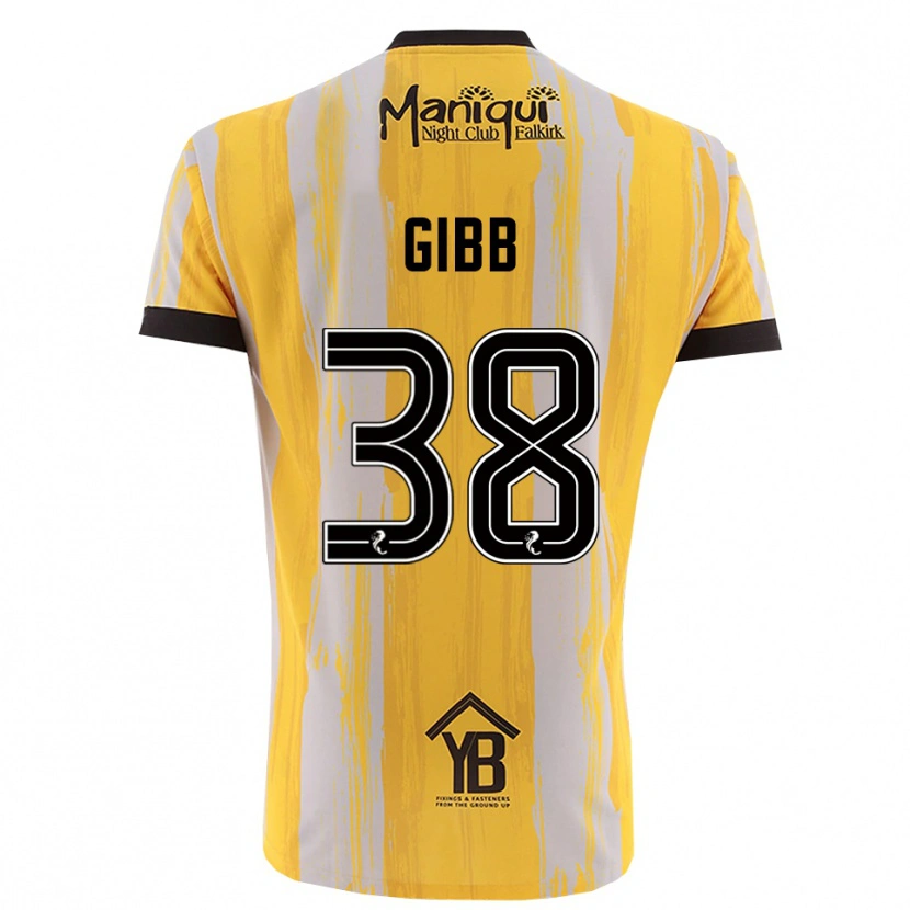 Danxen Kinder Thomas Gibb #38 Trikot Gelb Schwarz Torwarttrikot 2025/26 Schweiz