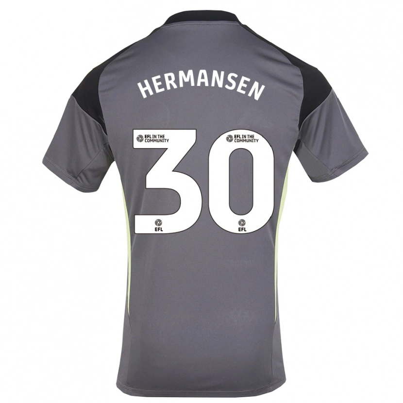 Danxen Kinder Mads Hermansen #30 Trikot Grau Weiß Torwarttrikot 2025/26 Schweiz