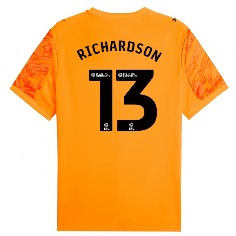 Danxen Kinder Cale Richardson #13 Trikot Orange Schwarz Torwarttrikot 2025/26 Schweiz