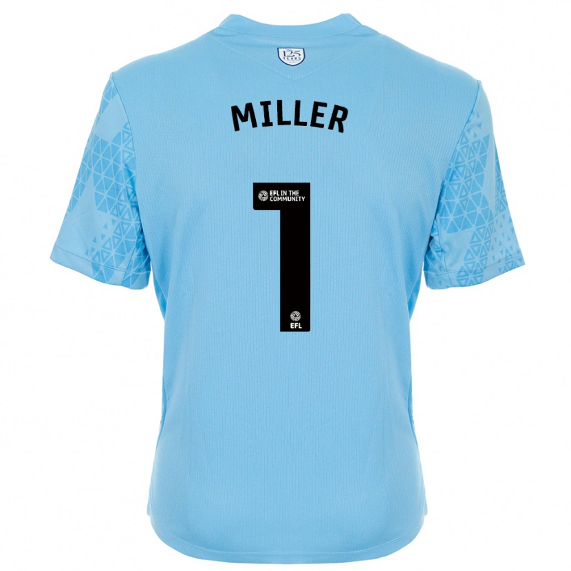 Danxen Kinder Anna Miller #1 Trikot Himmelblau Schwarz Torwarttrikot 2025/26 Schweiz