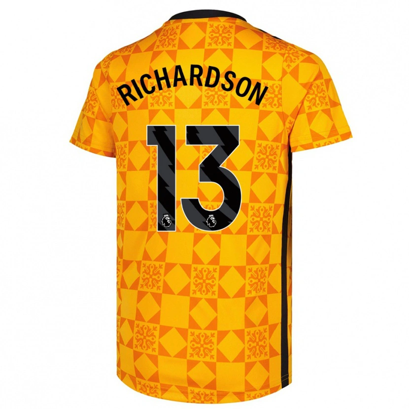 Danxen Kinder Adam Richardson #13 Trikot Gelb Schwarz Torwarttrikot 2025/26 Schweiz