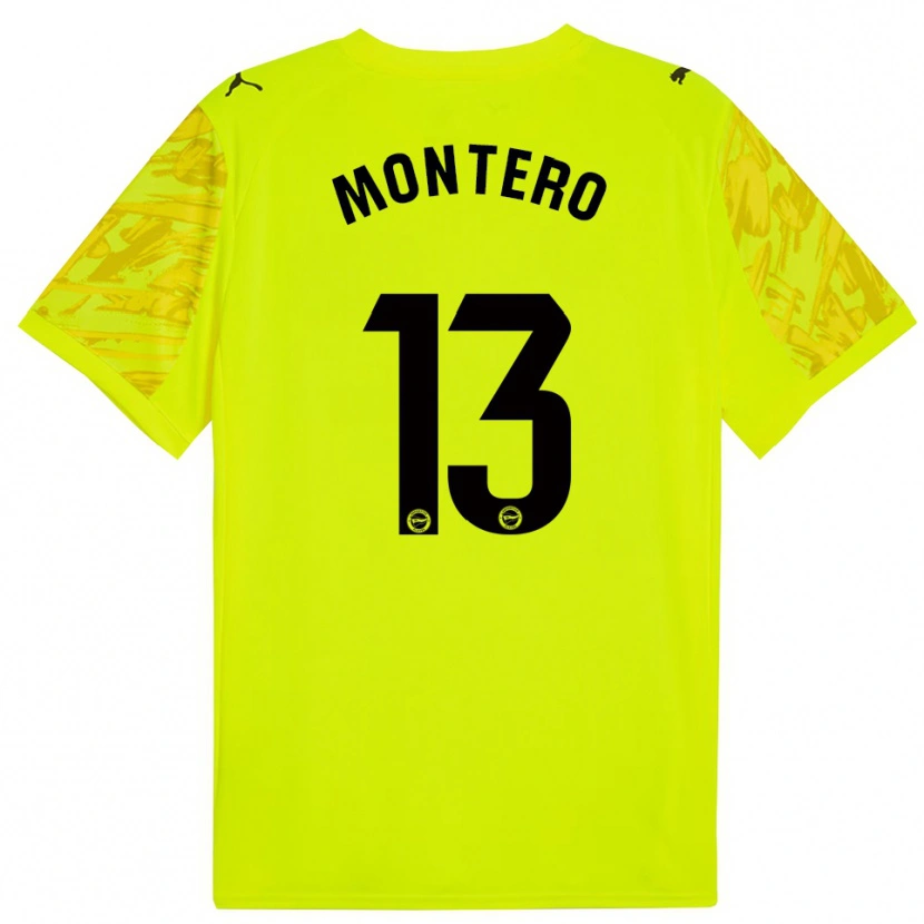 Danxen Kinder Rubén Montero #13 Trikot Gelb Schwarz Torwarttrikot 2025/26 Schweiz