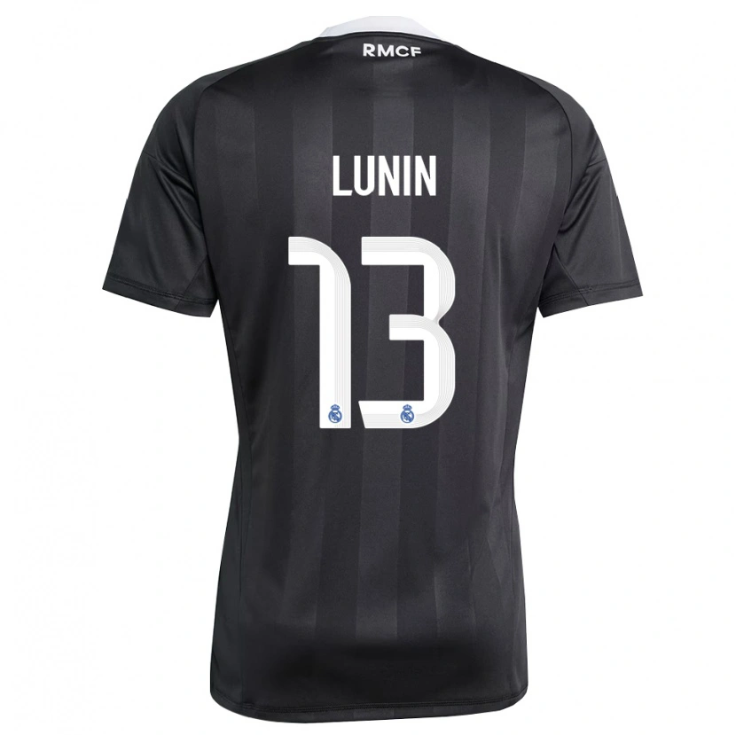 Danxen Kinder Andriy Lunin #13 Trikot Schwarz Weiß Torwarttrikot 2025/26 Schweiz