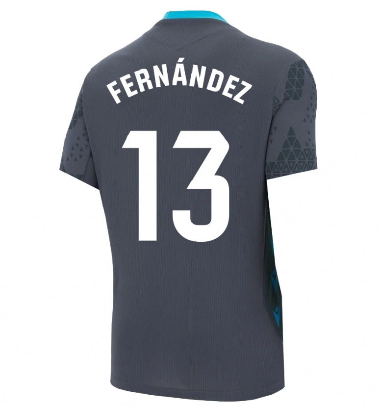Danxen Kinder Andrés Fernández #13 Trikot Dunkelgrau Schwarz Torwarttrikot 2025/26 Schweiz