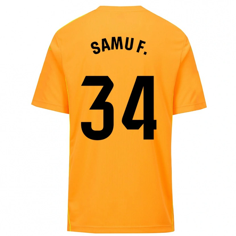 Danxen Kinder Samu Fernández #34 Trikot Orange Schwarz Torwarttrikot 2025/26 Schweiz