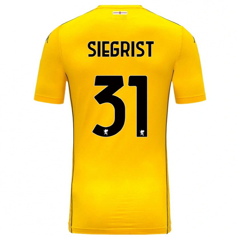 Danxen Kinder Benjamin Siegrist #31 Trikot Dunkelgelb Schwarz Torwarttrikot 2025/26 Schweiz