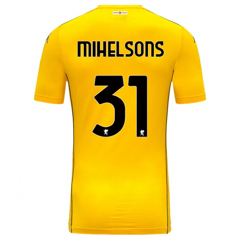 Danxen Kinder Rendijs Mihelsons #31 Trikot Dunkelgelb Schwarz Torwarttrikot 2025/26 Schweiz
