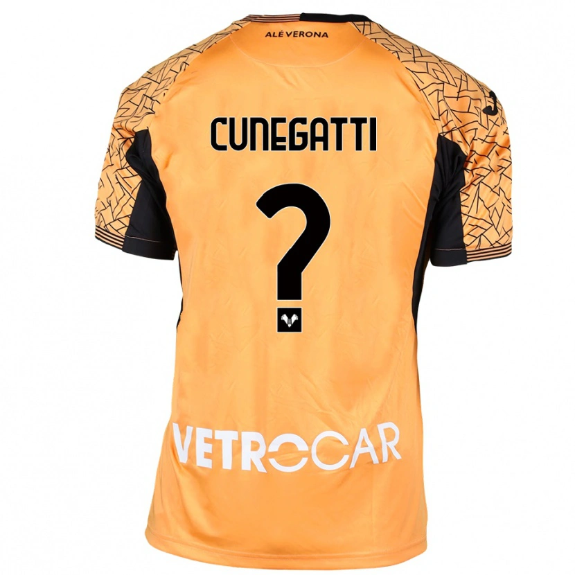 Danxen Kinder Andrea Cunegatti #0 Trikot Orange Schwarz Weiß Torwarttrikot 2025/26 Schweiz