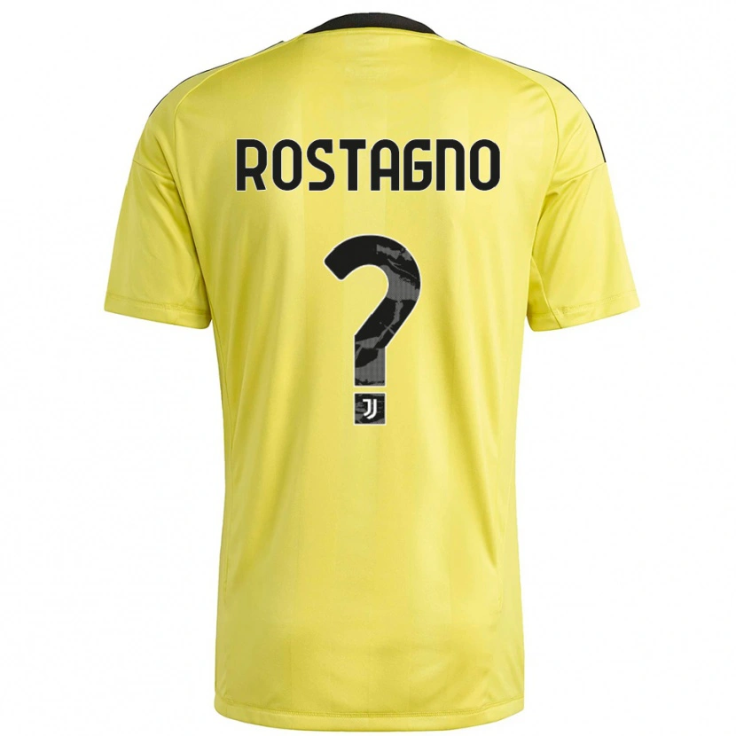 Danxen Kinder Alberto Rostagno #0 Trikot Gelb Weiß Torwarttrikot 2025/26 Schweiz