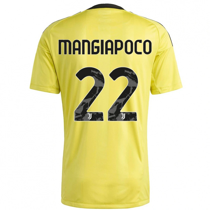 Danxen Kinder Stefano Mangiapoco #22 Trikot Gelb Weiß Torwarttrikot 2025/26 Schweiz