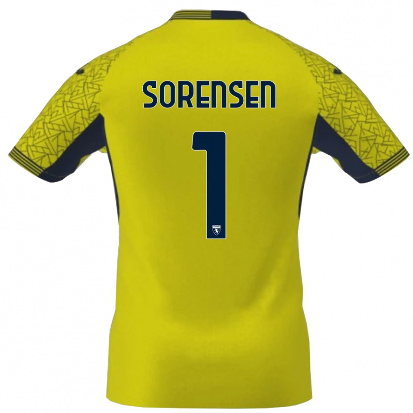 Danxen Kinder Ben Sørensen #1 Trikot Gelb Schwarz Torwarttrikot 2025/26 Schweiz