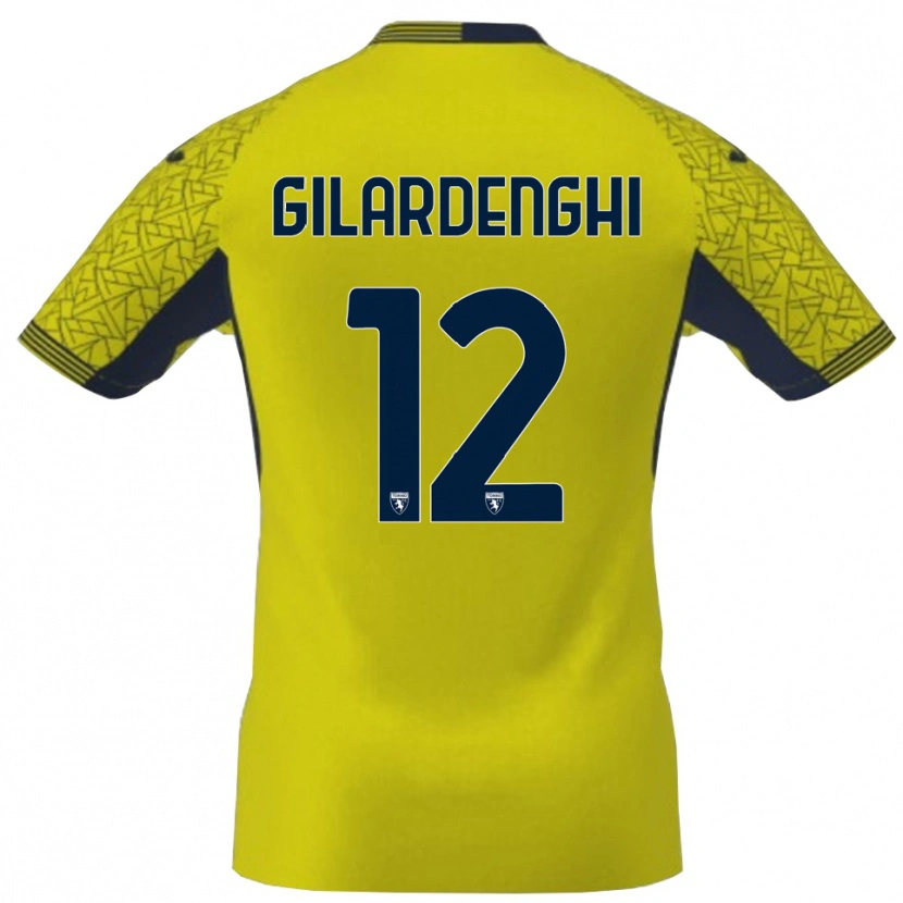 Danxen Kinder Riccardo Gilardenghi #12 Trikot Gelb Schwarz Torwarttrikot 2025/26 Schweiz