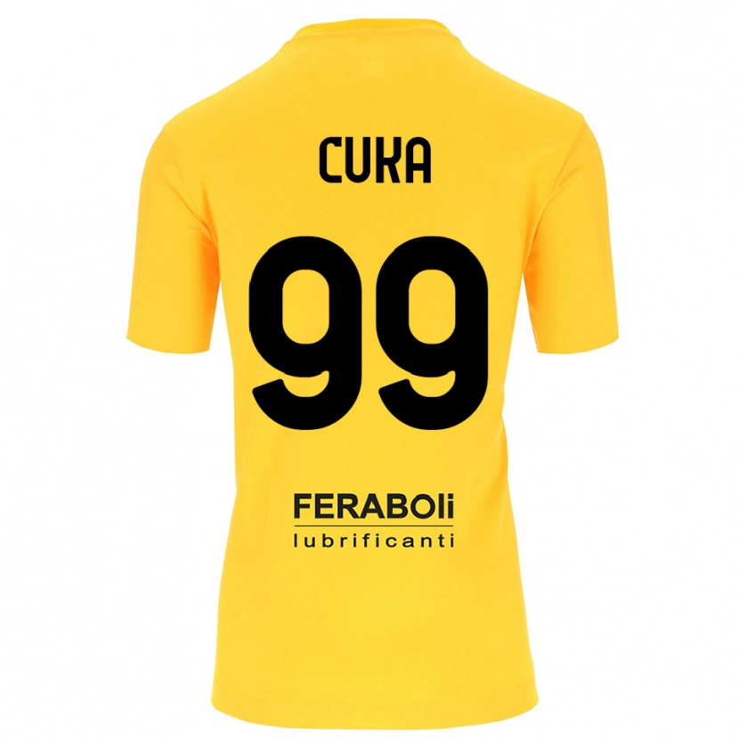 Danxen Kinder Samuel Cuka #99 Trikot Gelb Schwarz Torwarttrikot 2025/26 Schweiz