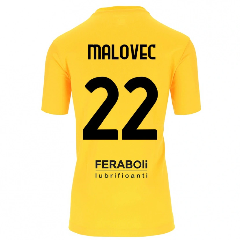Danxen Kinder Adrian Malovec #22 Trikot Gelb Schwarz Torwarttrikot 2025/26 Schweiz