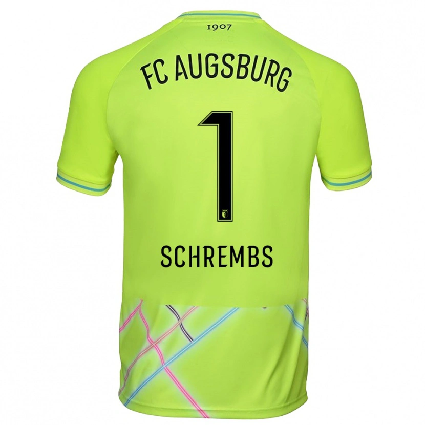 Danxen Kinder Luis Schrembs #1 Trikot Grün Gelb Schwarz Torwarttrikot 2025/26 Schweiz