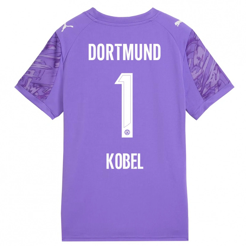Danxen Kinder Gregor Kobel #1 Trikot Flieder Weiß Torwarttrikot 2025/26 Schweiz
