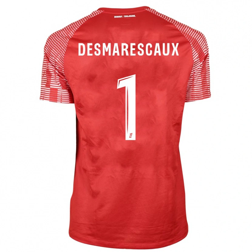 Danxen Herren Émile Desmarescaux #1 Trikot Rot Weiß Torwarttrikot 2025/26 Schweiz