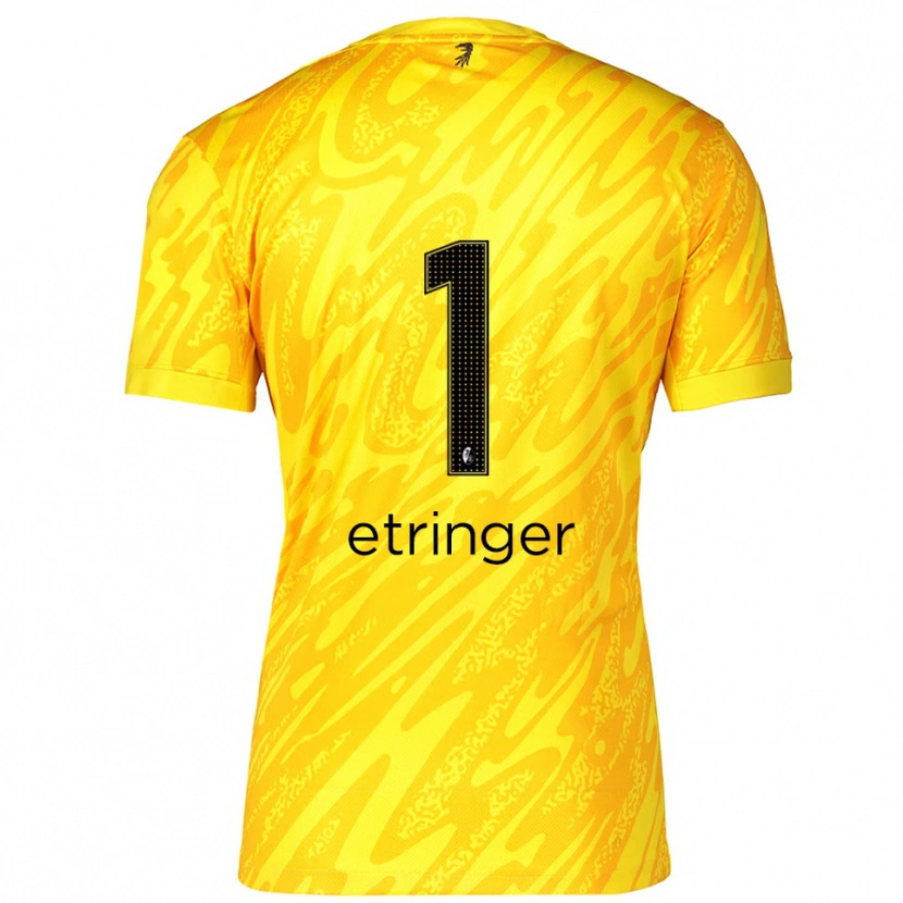 Danxen Herren Elias Etringer #1 Trikot Gelb Schwarz Torwarttrikot 2025/26 Schweiz