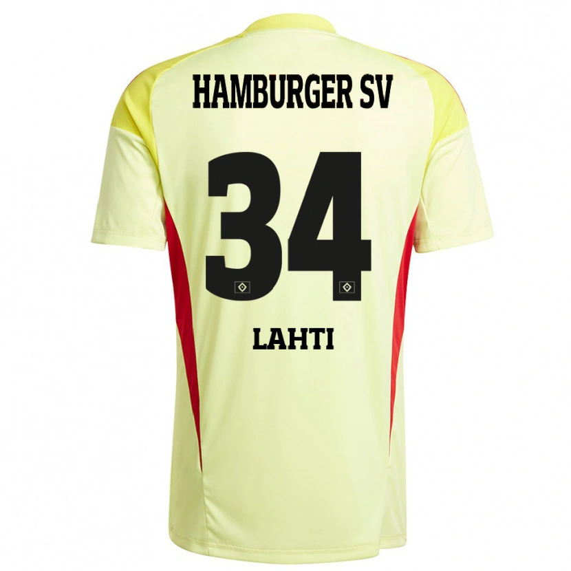 Danxen Herren Elias Lahti #34 Trikot Gelb Schwarz Rot Torwarttrikot 2025/26 Schweiz