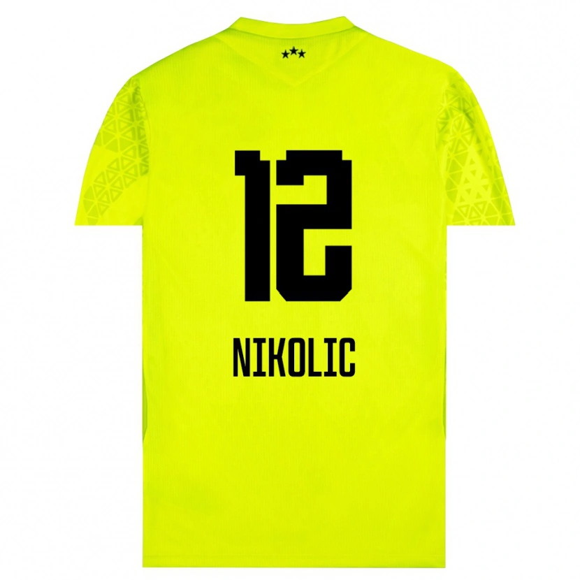 Danxen Herren Uros Nikolic #12 Trikot Gelb Grün Schwarz Torwarttrikot 2025/26 Schweiz