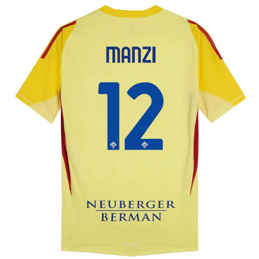 Danxen Herren Federico Manzi #12 Trikot Hellgelb Schwarz Torwarttrikot 2025/26 Schweiz