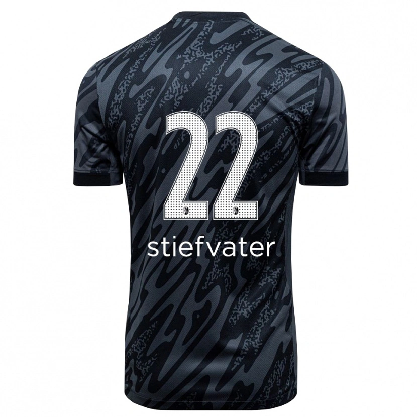 Danxen Herren Max Stiefvater #22 Trikot Schwarz Weiß Torwarttrikot 2025/26 Schweiz