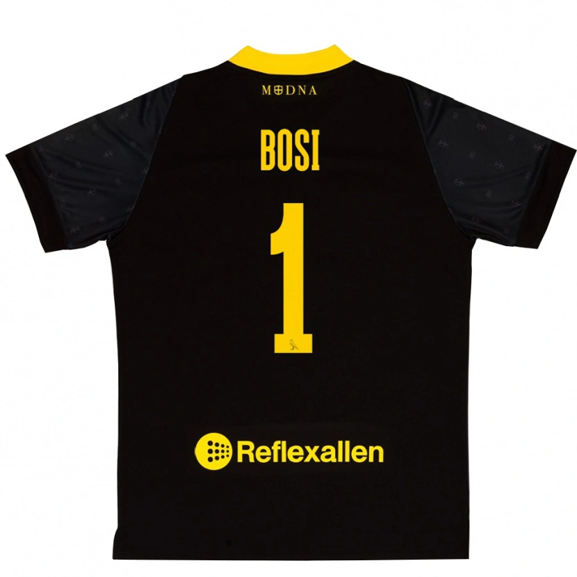 Danxen Herren Matteo Bosi #1 Trikot Schwarz Gelb Torwarttrikot 2025/26 Schweiz