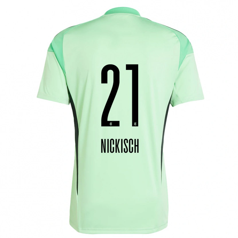 Danxen Damen Jonas Nickisch #21 Trikot Hellgrün Schwarz Torwarttrikot 2025/26 Schweiz