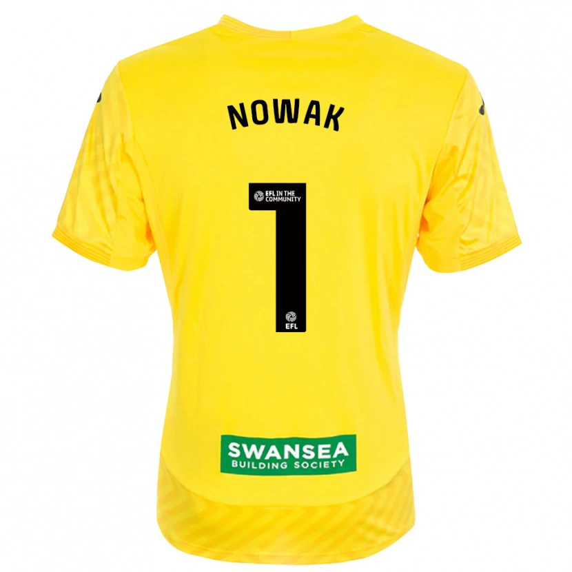 Danxen Damen Jakub Nowak #1 Trikot Gelb Schwarz Torwarttrikot 2025/26 Schweiz