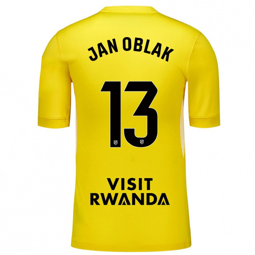 Danxen Damen Jan Oblak #13 Trikot Gelb Schwarz Torwarttrikot 2025/26 Schweiz