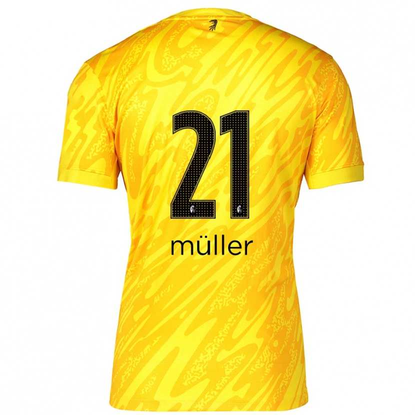 Danxen Damen Florian Müller #21 Trikot Gelb Schwarz Torwarttrikot 2025/26 Schweiz