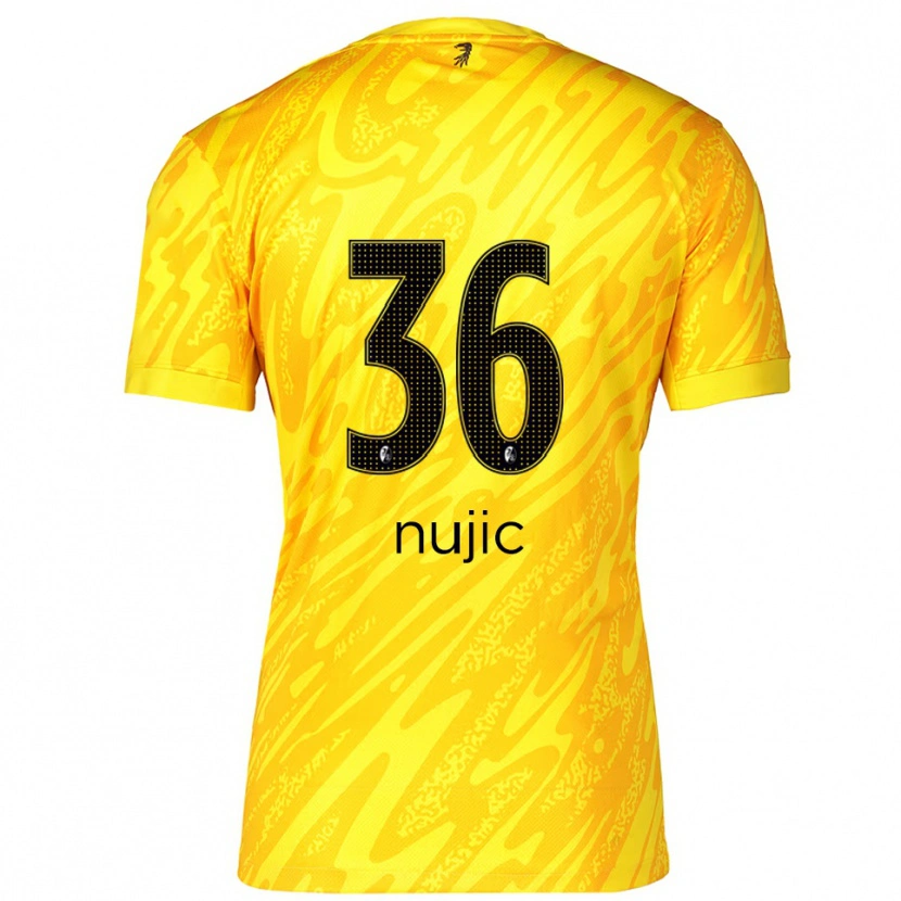 Danxen Damen Luka Nujic #36 Trikot Gelb Schwarz Torwarttrikot 2025/26 Schweiz