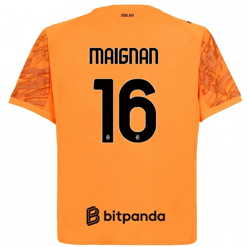 Danxen Damen Mike Maignan #16 Trikot Orange Gelb Schwarz Torwarttrikot 2025/26 Schweiz