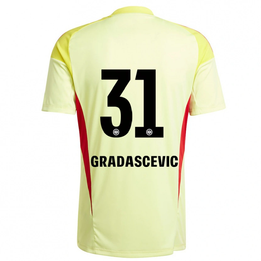 Danxen Damen Meris Gradascevic #31 Trikot Hellgelb Schwarz Torwarttrikot 2025/26 Schweiz