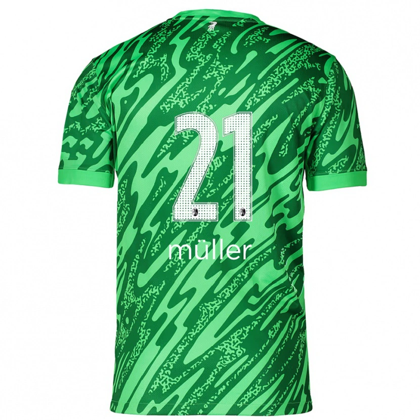 Danxen Damen Florian Müller #21 Trikot Grün Weiß Torwarttrikot 2025/26 Schweiz