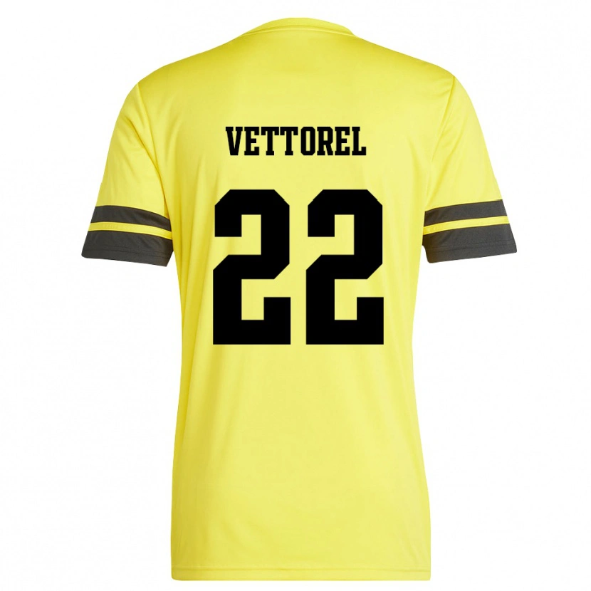 Danxen Damen Thomas Vettorel #22 Trikot Gelb Schwarz Torwarttrikot 2025/26 Schweiz