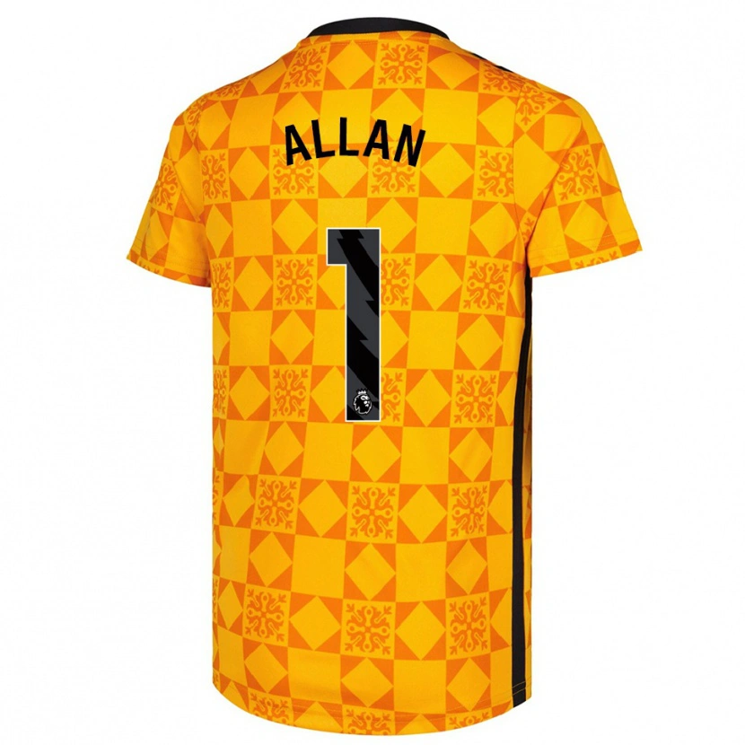 Danxen Damen Isaac Allan #1 Trikot Gelb Schwarz Torwarttrikot 2025/26 Schweiz