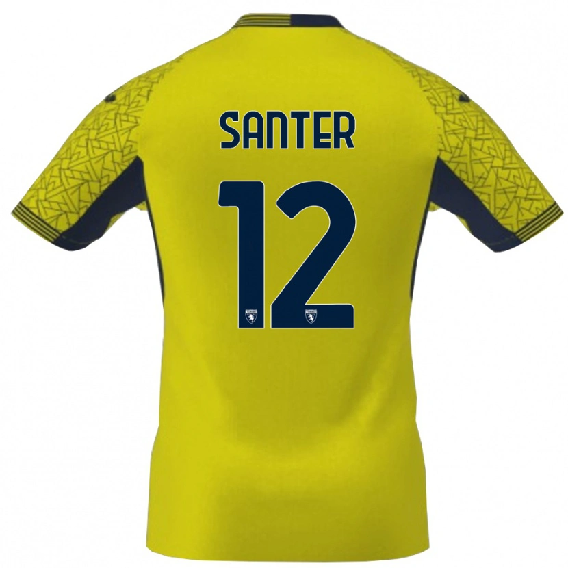 Danxen Damen Leonardo Santer #12 Trikot Gelb Schwarz Torwarttrikot 2025/26 Schweiz