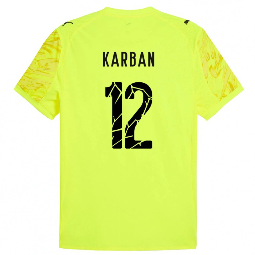 Danxen Damen Yevheniia Karban #12 Trikot Grün Gelb Torwarttrikot 2025/26 Schweiz