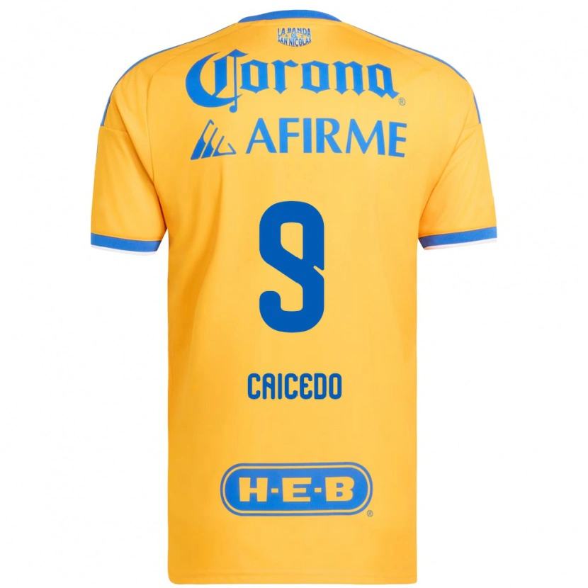 Danxen Kinder Jordy Caicedo #9 Gelb Blau Heimtrikot Trikot 2026/27 T-Shirt Schweiz
