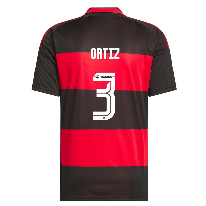 Danxen Kinder Léo Ortiz #3 Rot Schwarz Weiß Heimtrikot Trikot 2026/27 T-Shirt Schweiz