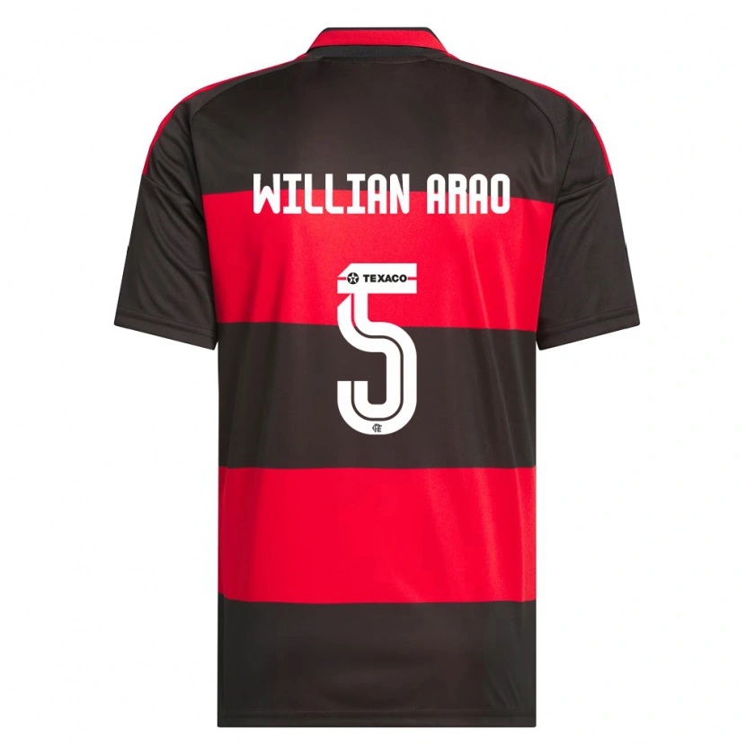 Danxen Kinder Willian Arao #5 Rot Schwarz Weiß Heimtrikot Trikot 2026/27 T-Shirt Schweiz