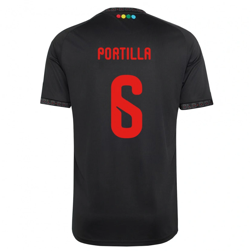Danxen Kinder Dylan Portilla #6 Schwarz Rot Auswärtstrikot Trikot 2026/27 T-Shirt Schweiz