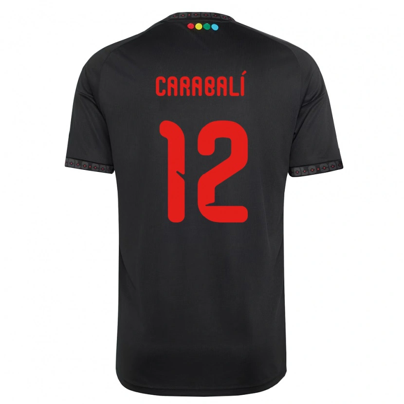 Danxen Kinder Omar Carabalí #12 Schwarz Rot Auswärtstrikot Trikot 2026/27 T-Shirt Schweiz