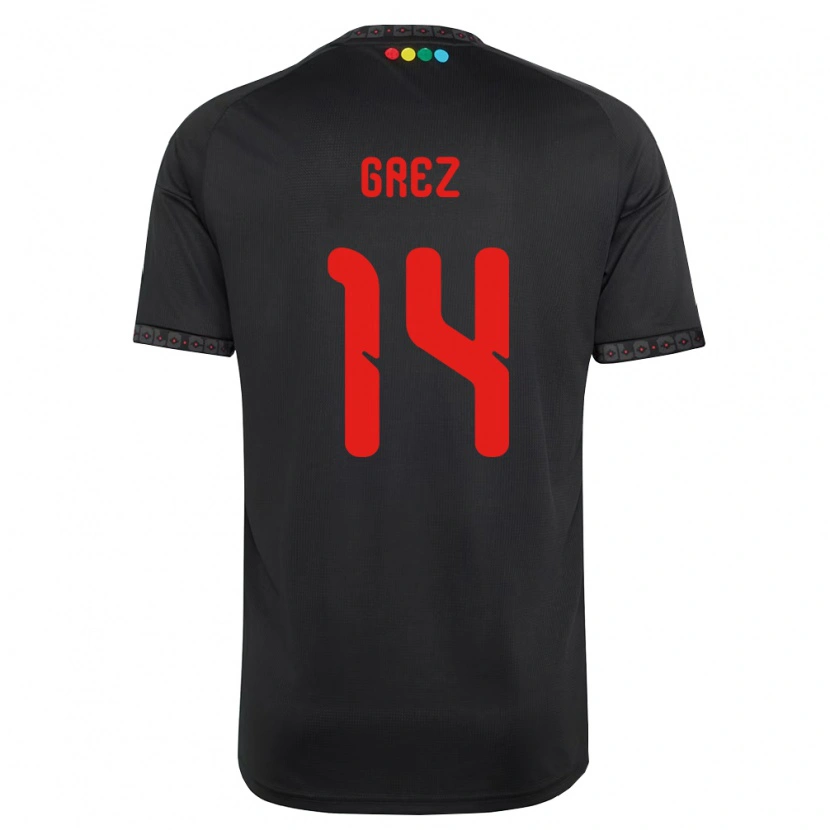 Danxen Kinder Javiera Grez #14 Schwarz Rot Auswärtstrikot Trikot 2026/27 T-Shirt Schweiz