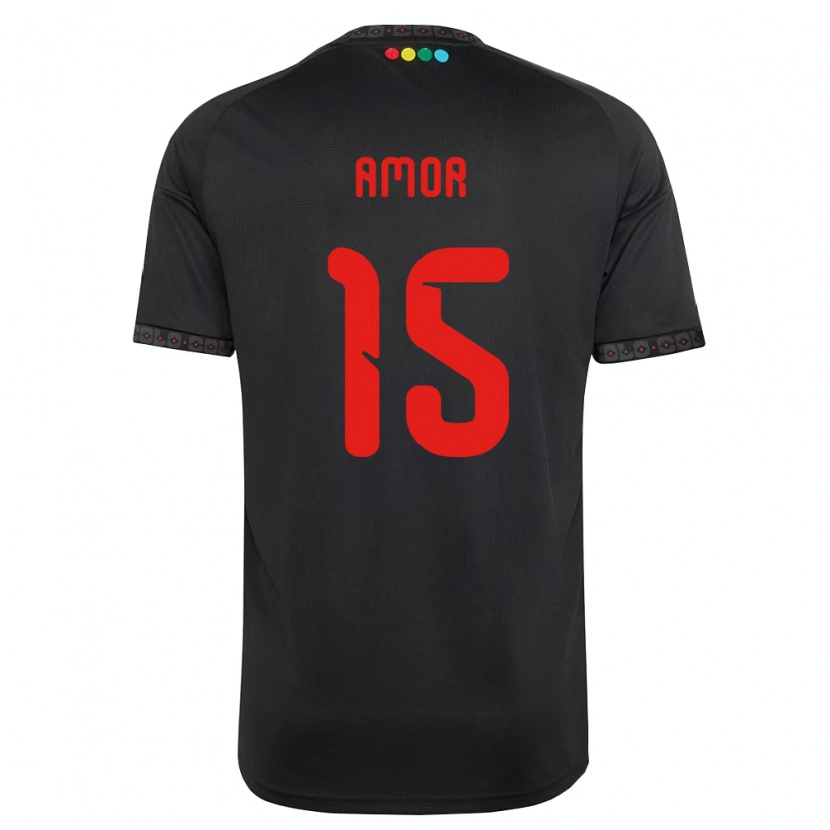 Danxen Kinder Emiliano Amor #15 Schwarz Rot Auswärtstrikot Trikot 2026/27 T-Shirt Schweiz