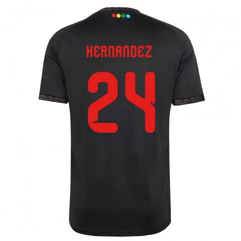 Danxen Kinder Leandro Hernández #24 Schwarz Rot Auswärtstrikot Trikot 2026/27 T-Shirt Schweiz
