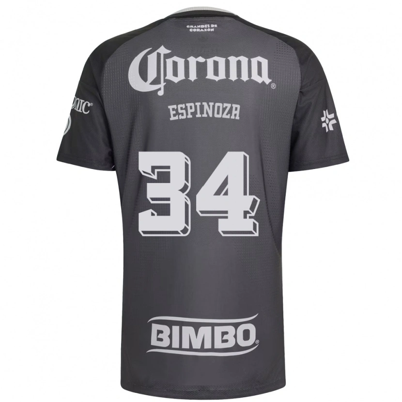 Danxen Kinder Dagoberto Espinoza #34 Grau Weiß Schwarz Auswärtstrikot Trikot 2026/27 T-Shirt Schweiz